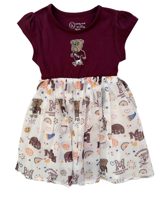 Mississippi State Bulldogs Youth Girls Princess Dress