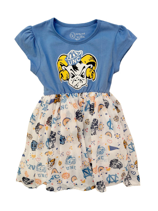 North Carolina Tar Heels Youth Girls Princess Dress