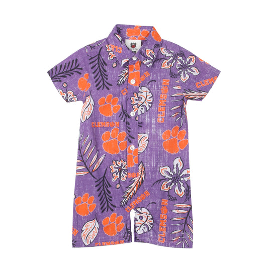 Clemson Tigers Infant Floral SS Romper