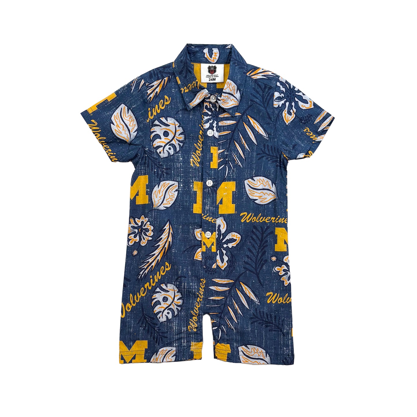 Michigan Wolverines Infant Floral SS Romper