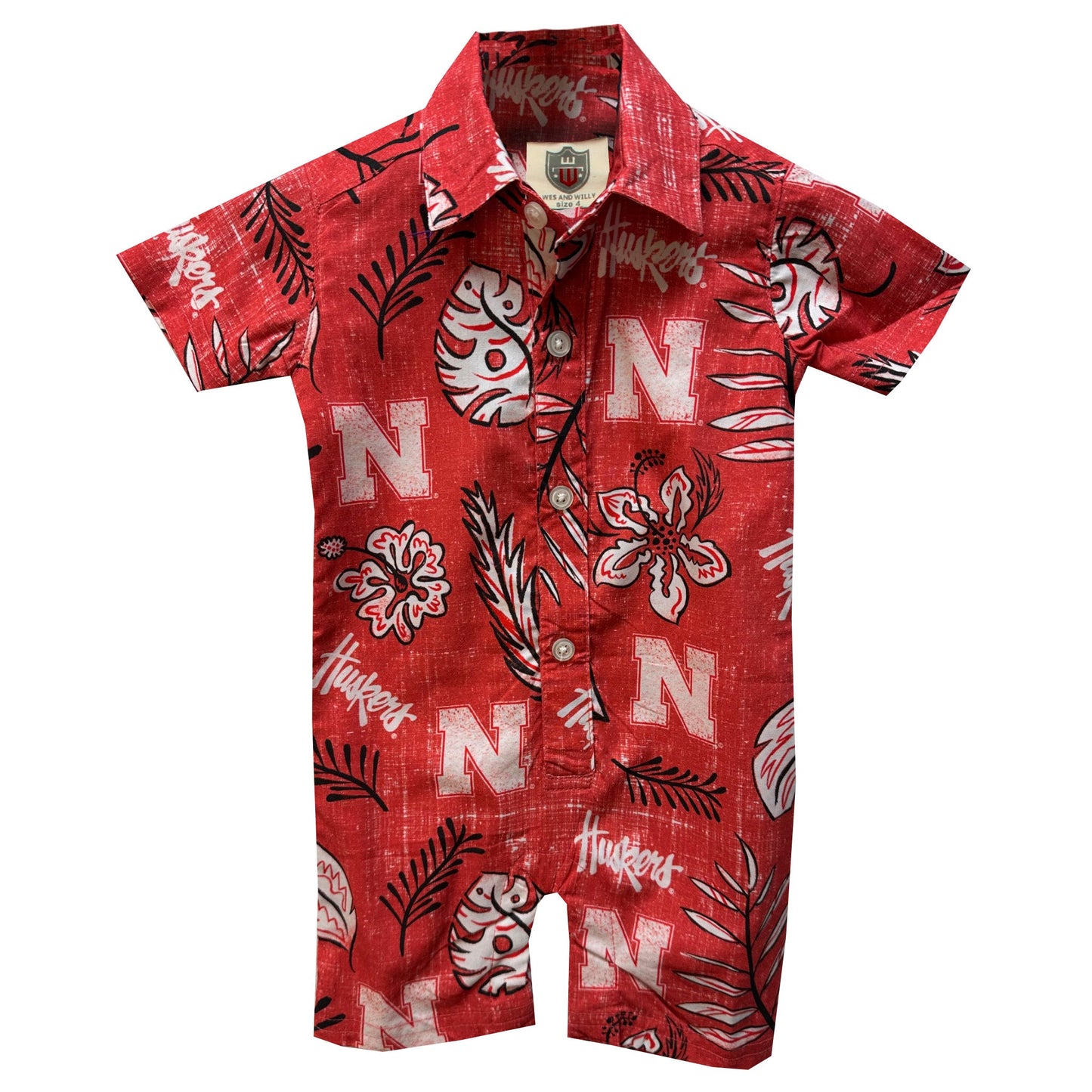 Nebraska Huskers Infant Vintage Floral Romper