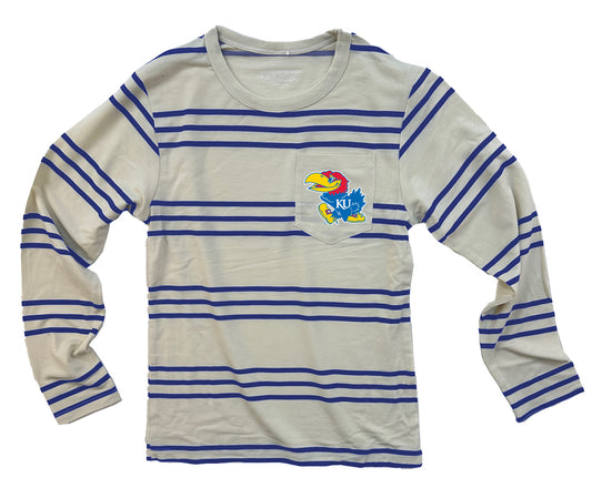 Kansas Jayhawks Infant Stripe LS Tee