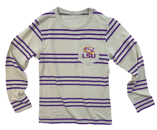 LSU Tigers Youth Boys Stripe LS Tee