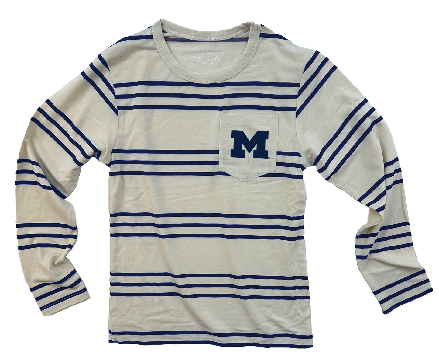 Michigan Wolverines Youth Boys Stripe LS Tee