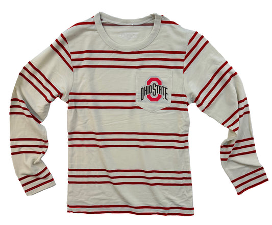 Ohio State Buckeyes Youth Boys Stripe LS Tee