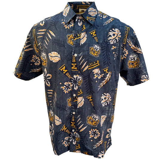 Michigan Wolverines Men's Vintage Floral Shirt