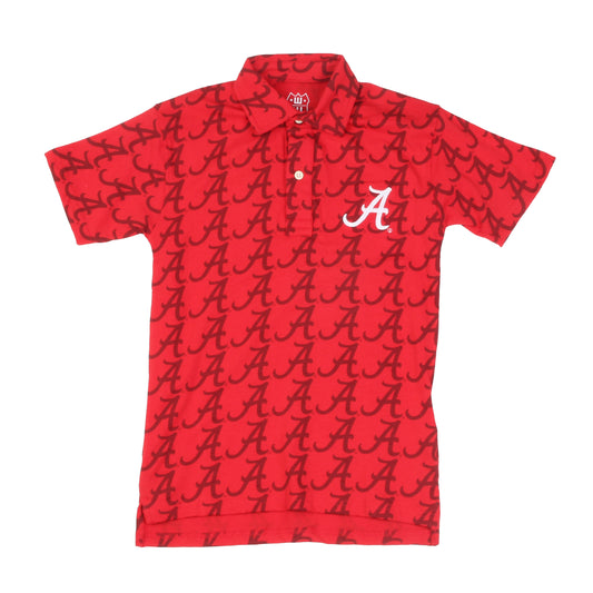 Alabama Crimson Tide Youth Allover Print Polo Shirt