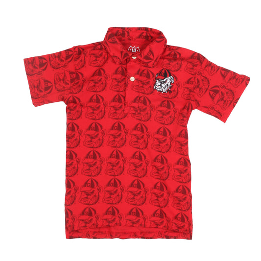 Georgia Bulldogs Youth Allover Print Polo Shirt