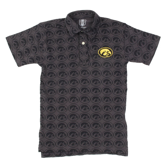 Iowa Hawkeyes Youth Allover Print Polo Shirt