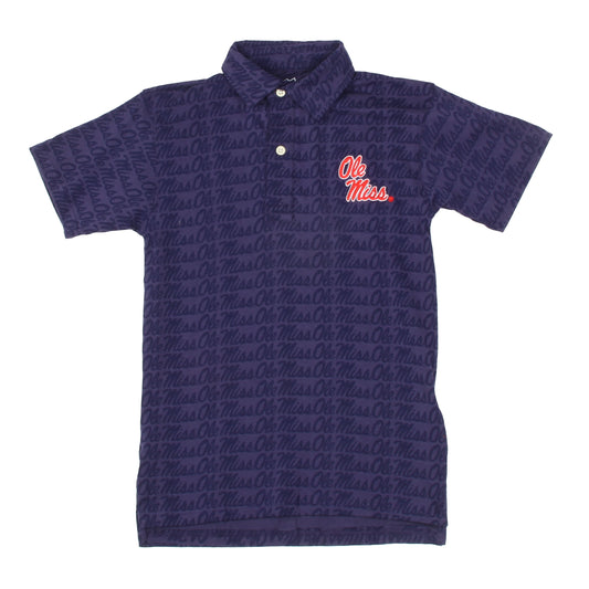 Ole Miss Rebels Youth Allover Print Polo Shirt