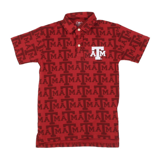 Texas A&M Aggies Youth Allover Print Polo Shirt