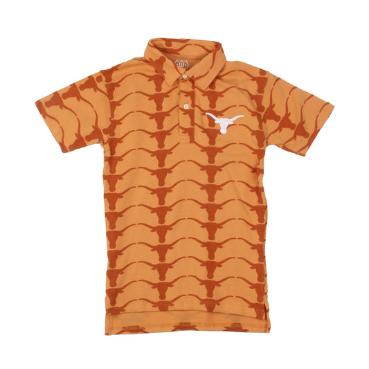 Texas Longhorns Youth Allover Print Polo Shirt