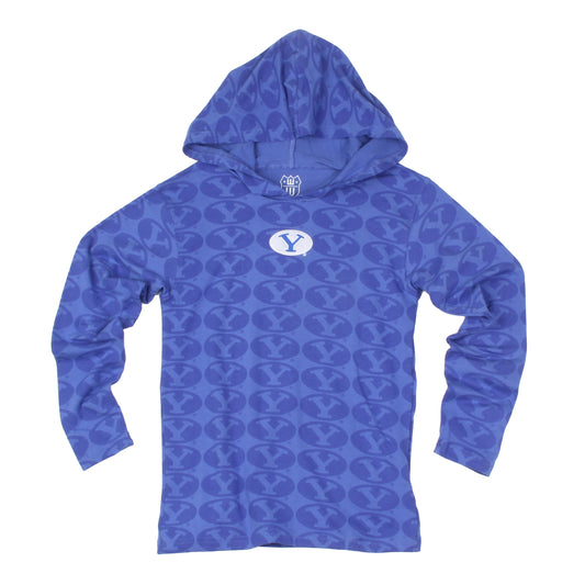 BYU Cougars Youth Allover Print Hoodie