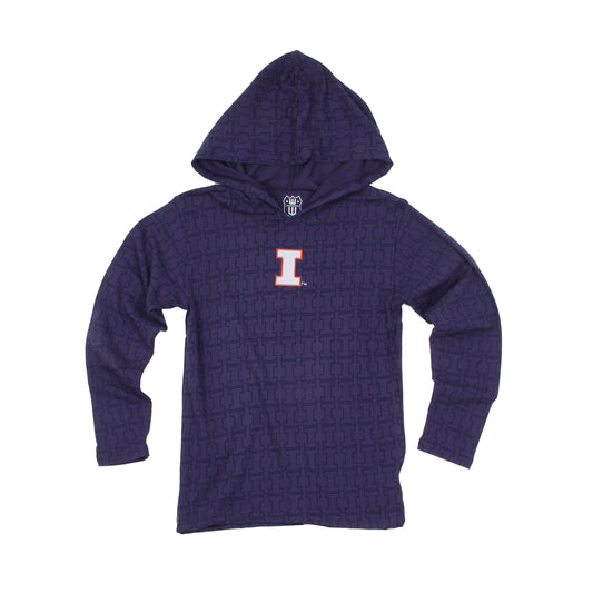 Illinois Fighting Illini Youth Allover Print Hoodie