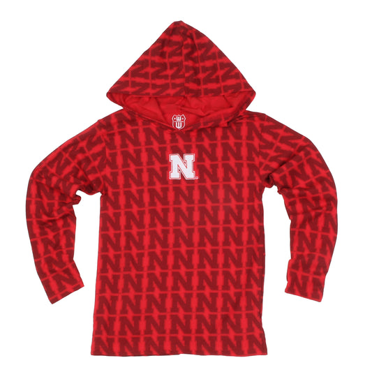 Nebraska Huskers Youth Allover Print Hoodie