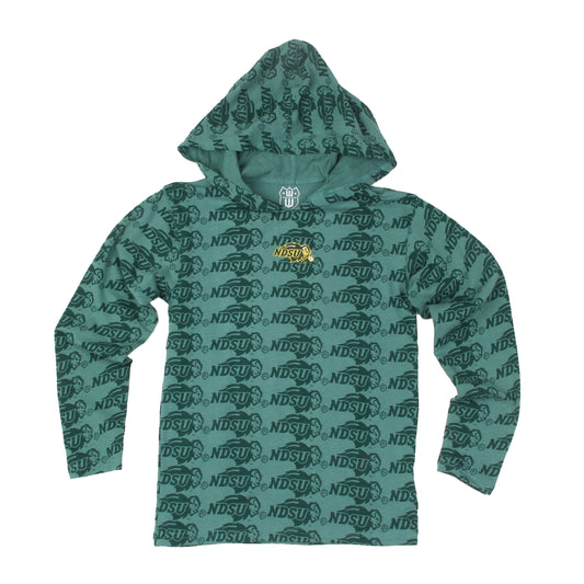 North Dakota State Bison Youth Allover Print Hoodie