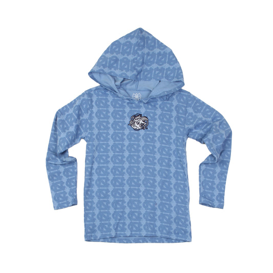North Carolina Tar Heels Youth Allover Print Hoodie