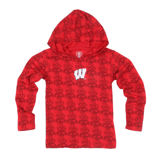 Wisconsin Badgers Youth Allover Print Hoodie