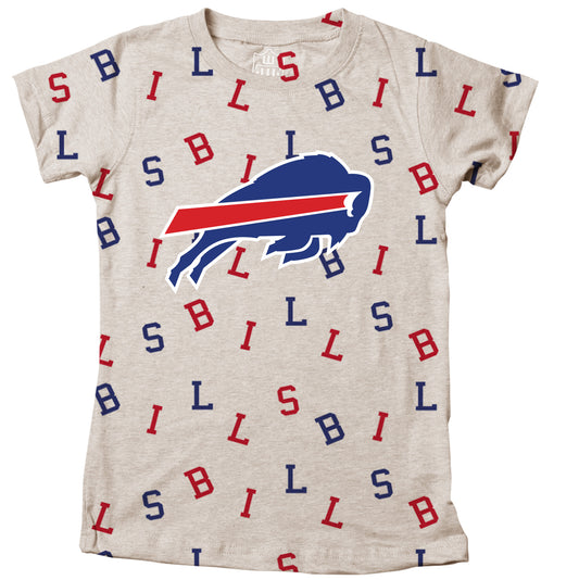 Buffalo Bills NFL Youth Girls Allover Print Team SS Tee