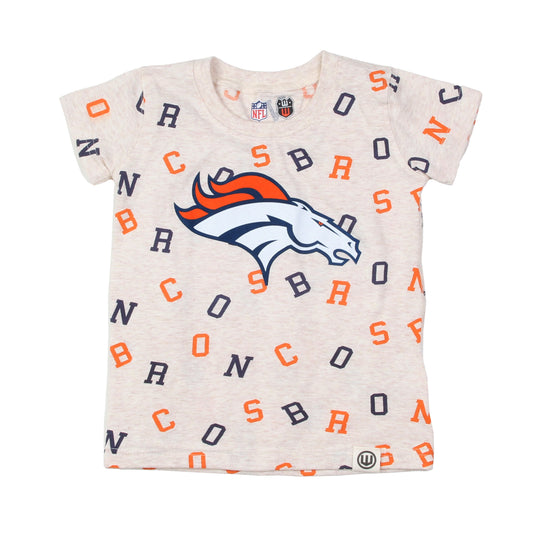Denver Broncos NFL Youth Girls Allover Print Team SS Tee