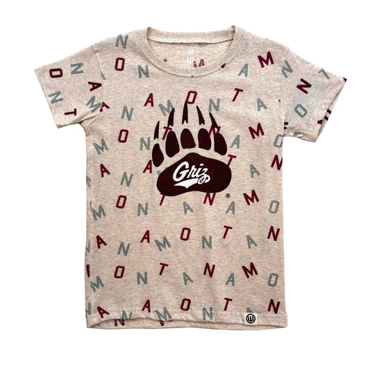 Montana Grizzlies Youth Girls Allover Print Team SS Tee