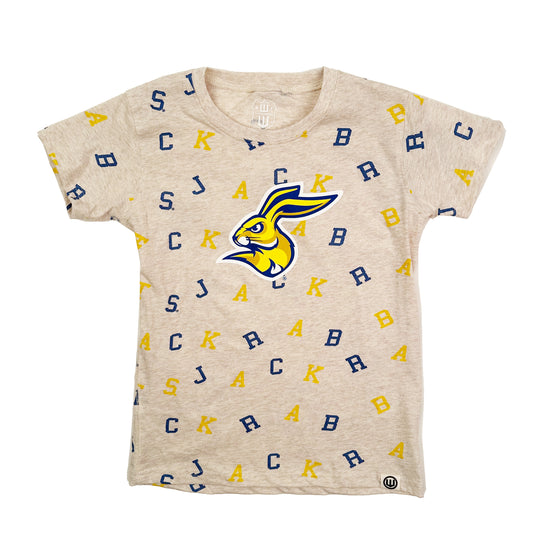 SDSU Jackrabbits Youth Girls Allover Print Team SS Tee