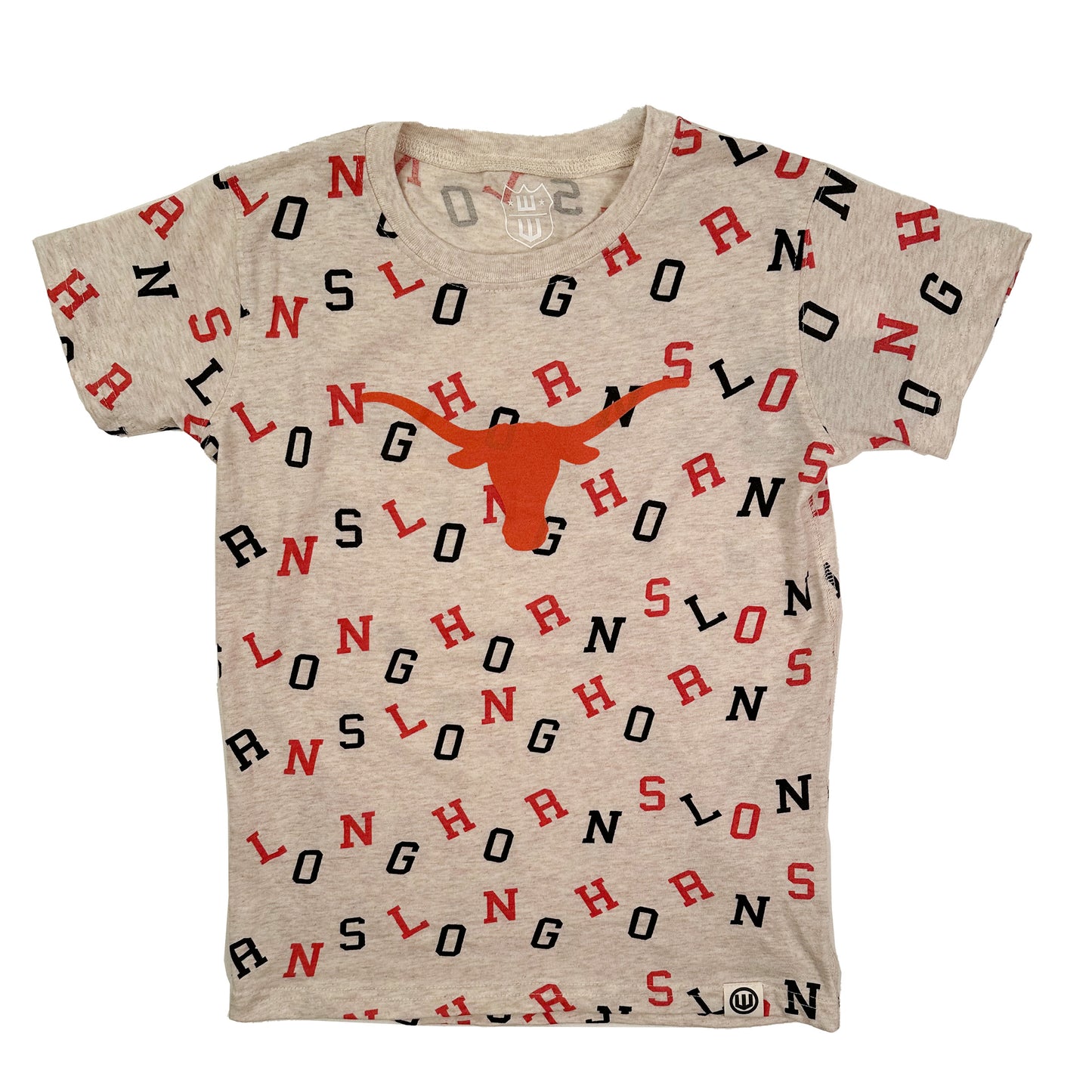 Texas Longhorns Youth Girls Allover Print Team SS Tee