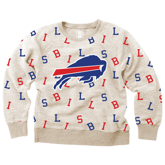 Buffalo Bills NFL Youth Girls Allover Team Fleece Crew