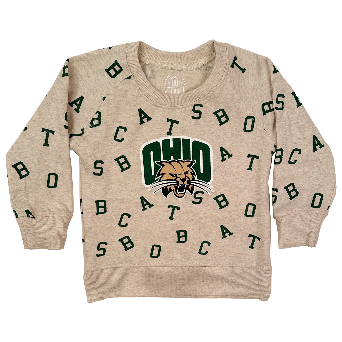 Ohio Bobcats Youth Girls Allover Team Fleece Crew