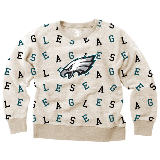 Philadelphia Eagles NFL Youth Girls Allover Team Fleece Crew