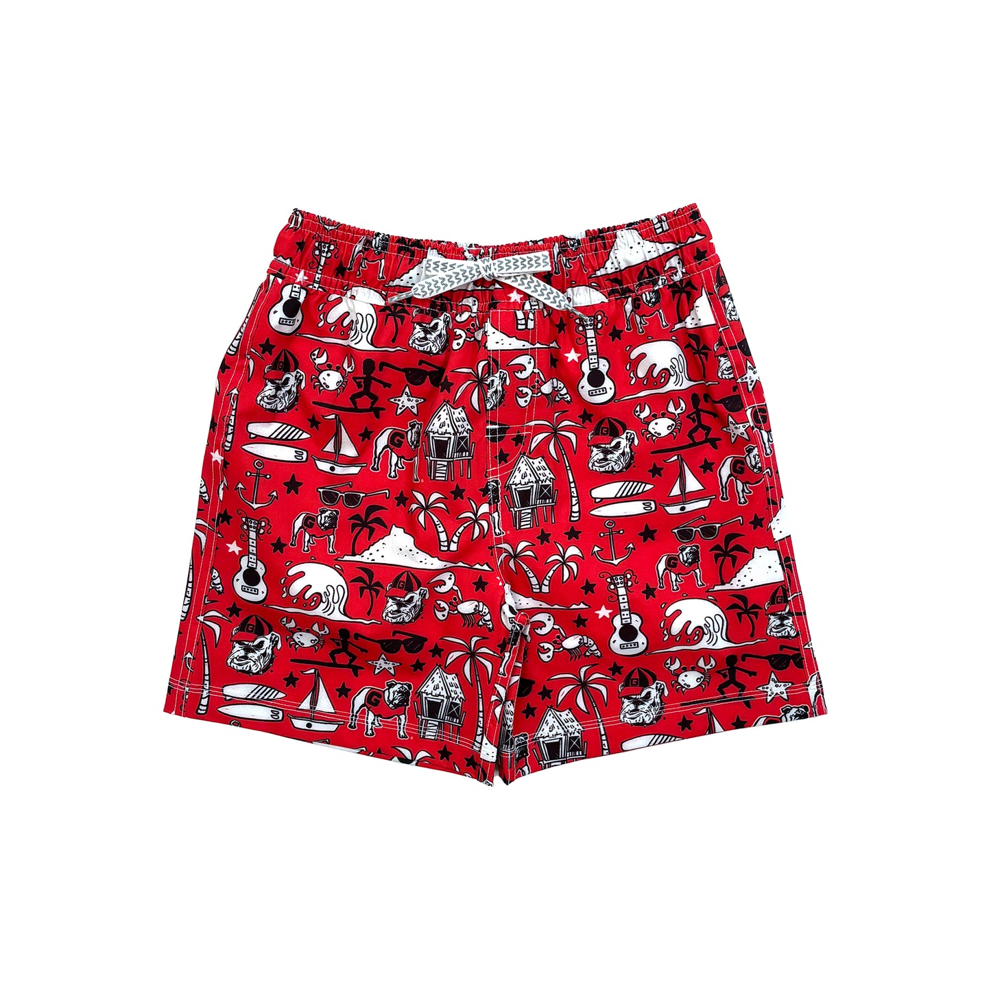 Georgia Bulldogs Youth Boys Luau Swim Trunk