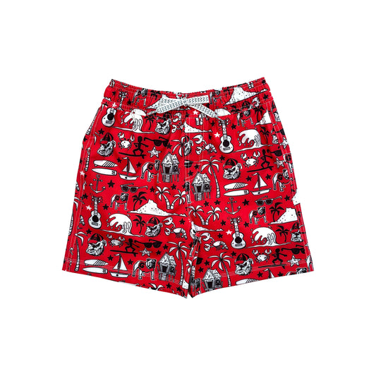 Georgia Bulldogs Youth Boys Luau Swim Trunk