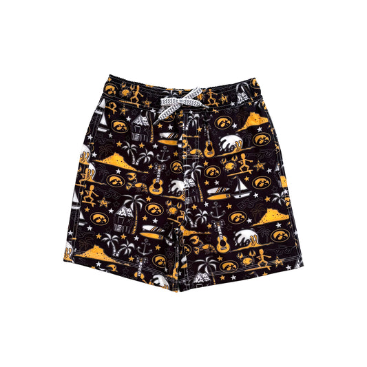 Iowa Hawkeyes Youth Boys Luau Swim Trunk