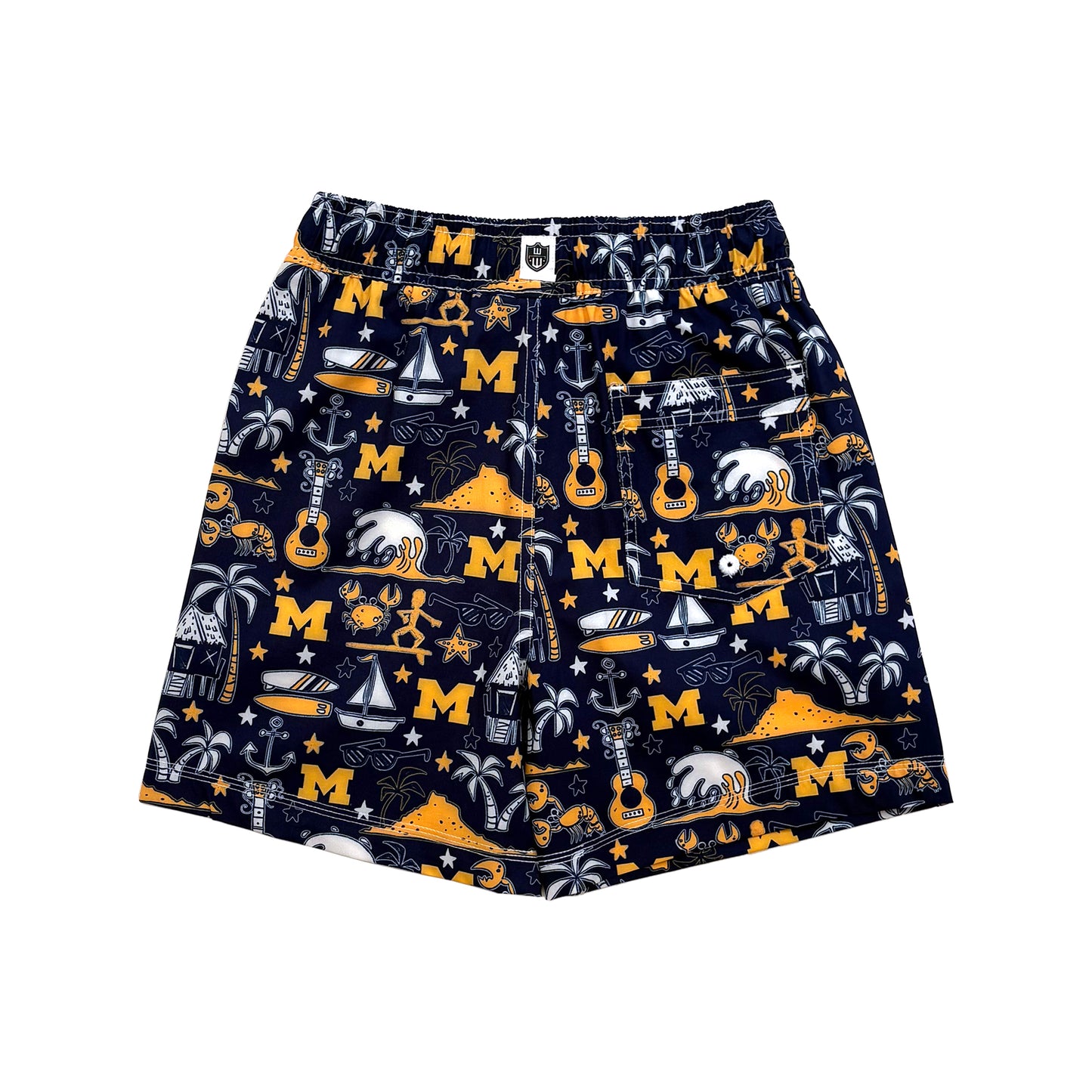 Michigan Wolverines Youth Boys Luau Swim Trunk