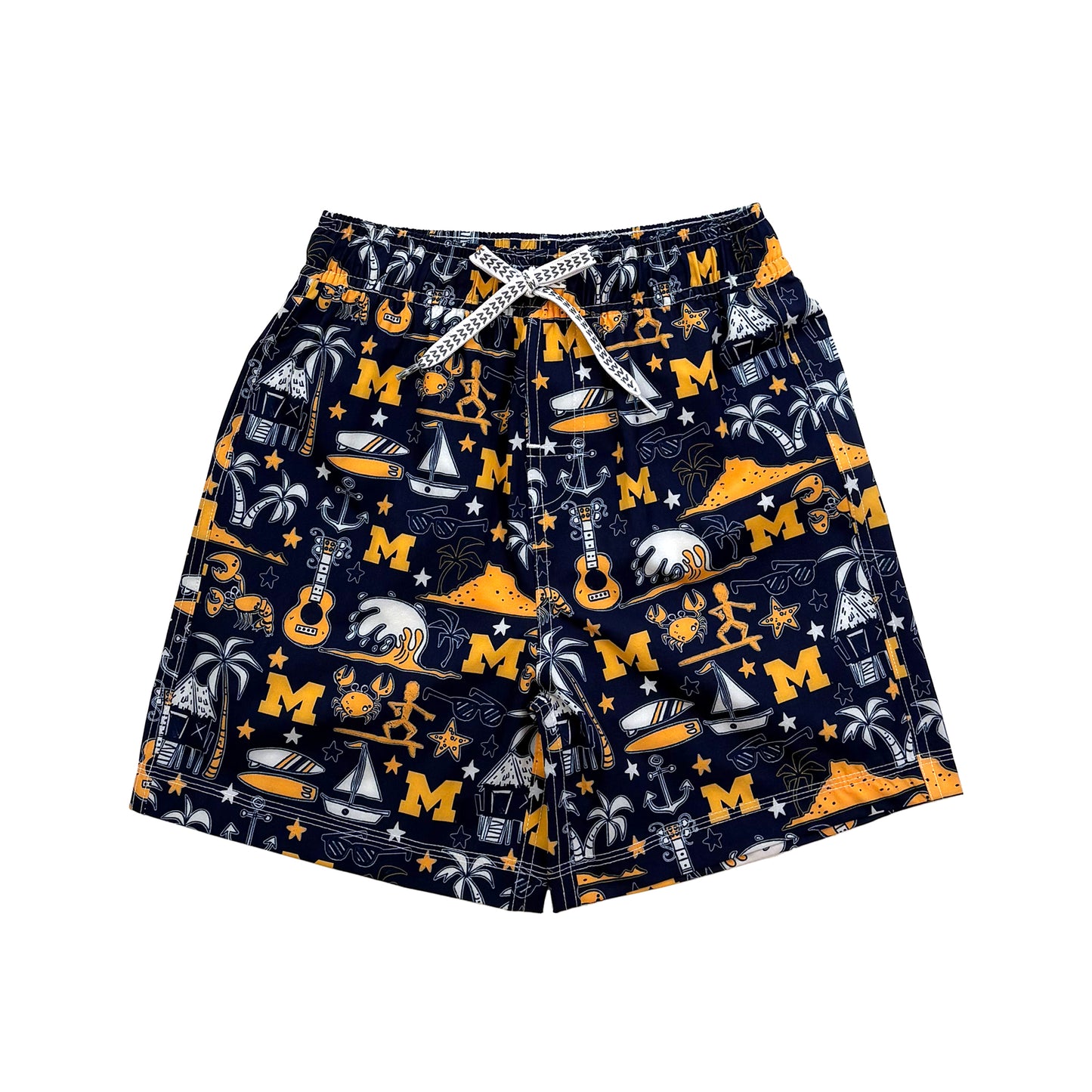 Michigan Wolverines Youth Boys Luau Swim Trunk