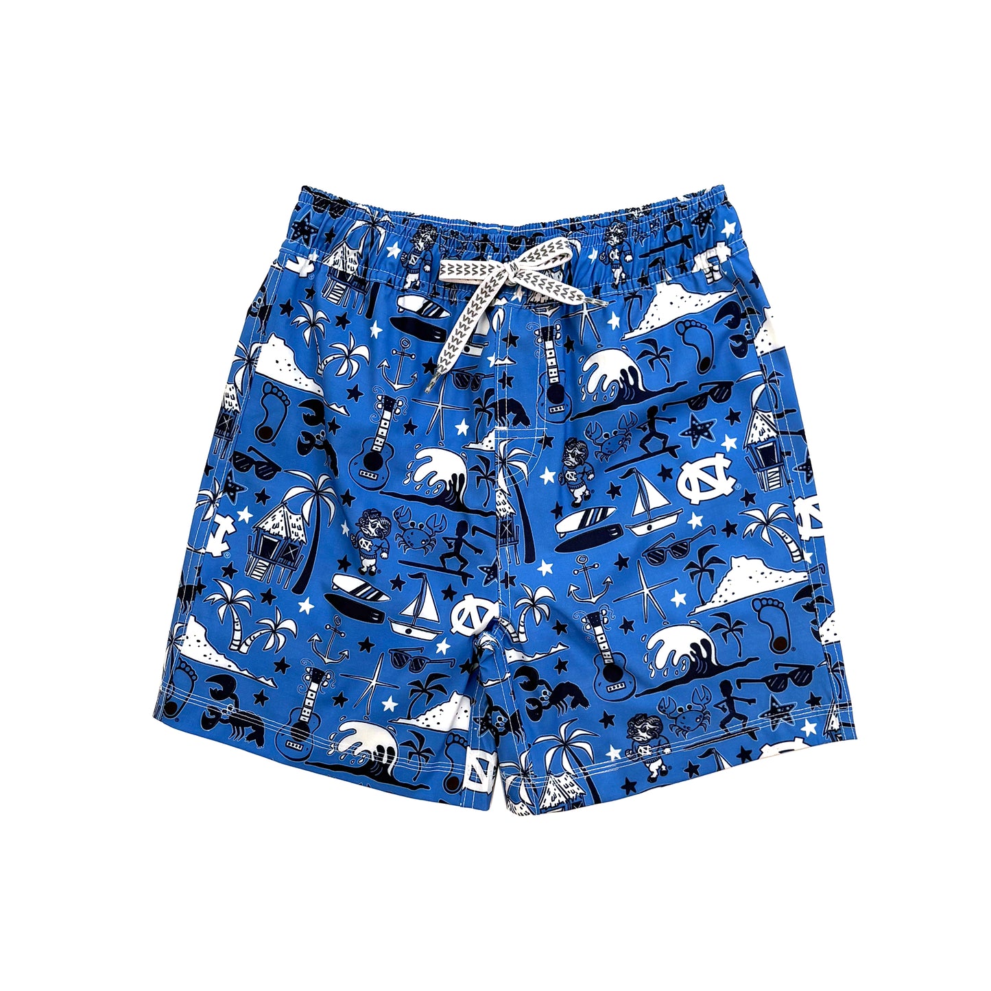 North Carolina Tar Heels Youth Boys Luau Swim Trunk