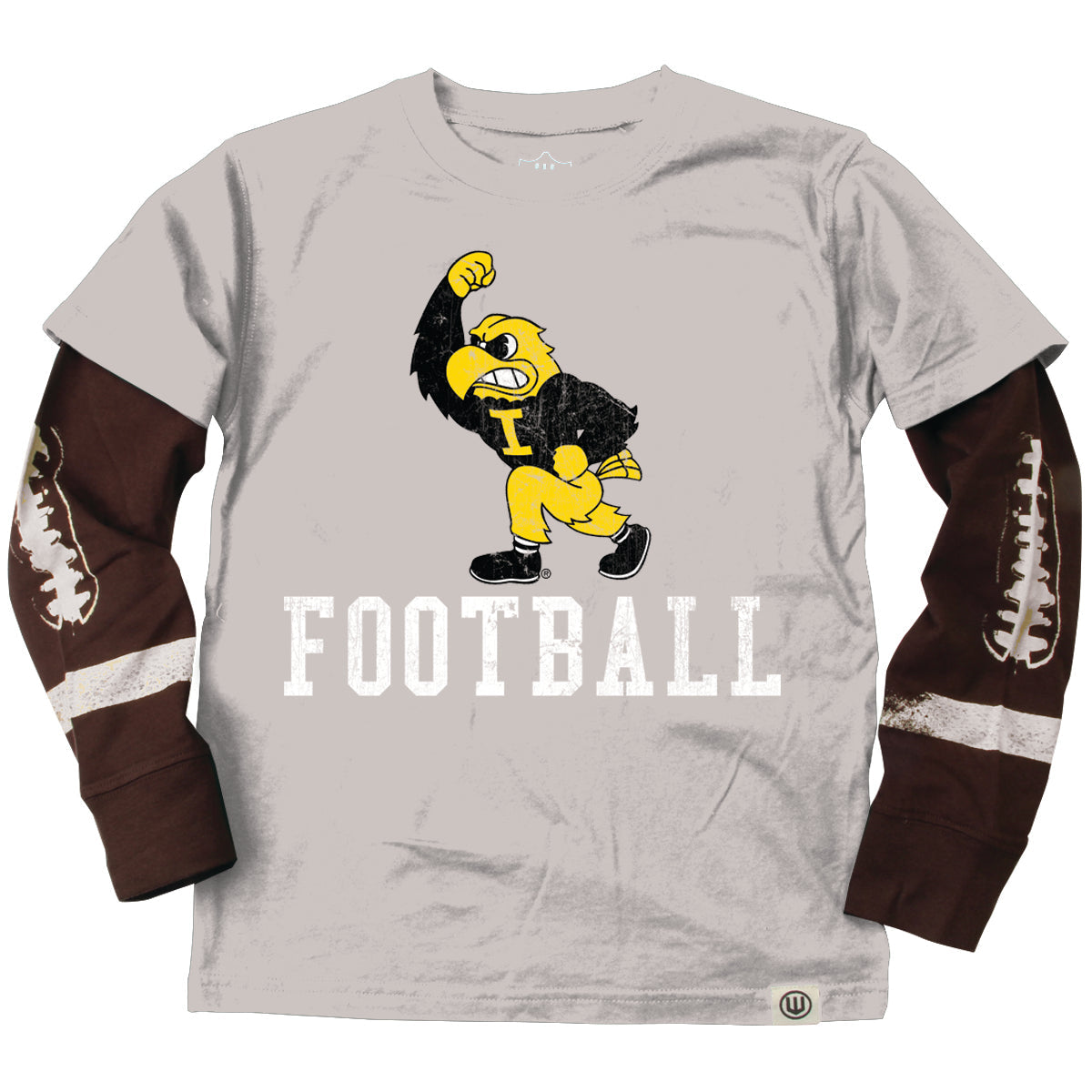 Iowa Hawkeyes Youth Boys Football Sleeve Tee