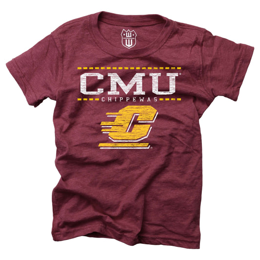 Central Michigan Chippewas NCAA Girls S/S Blended Tee