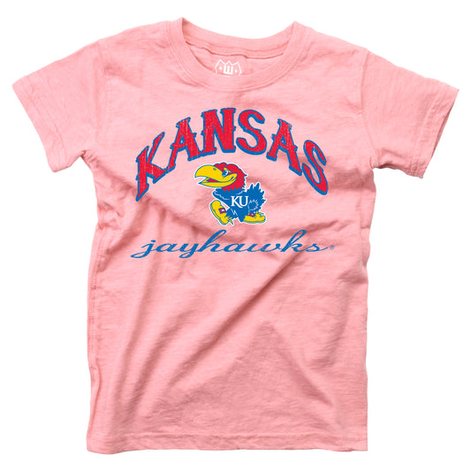 Kansas Jayhawks Youth Girls Short Sleeve Blend Tee