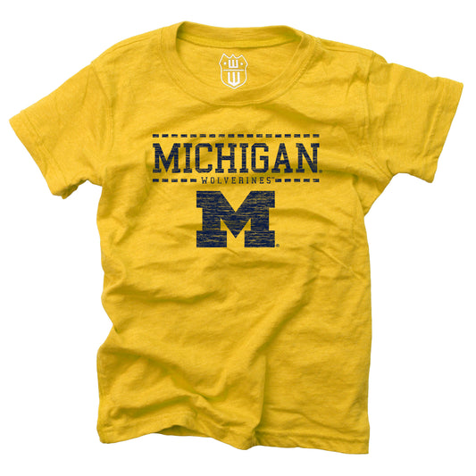 Michigan Wolverines NCAA Girls S/S Blended Tee - Bold Gold