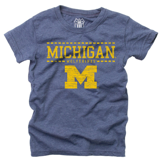 Michigan Wolverines NCAA Girls S/S Blended Tee - Midnight