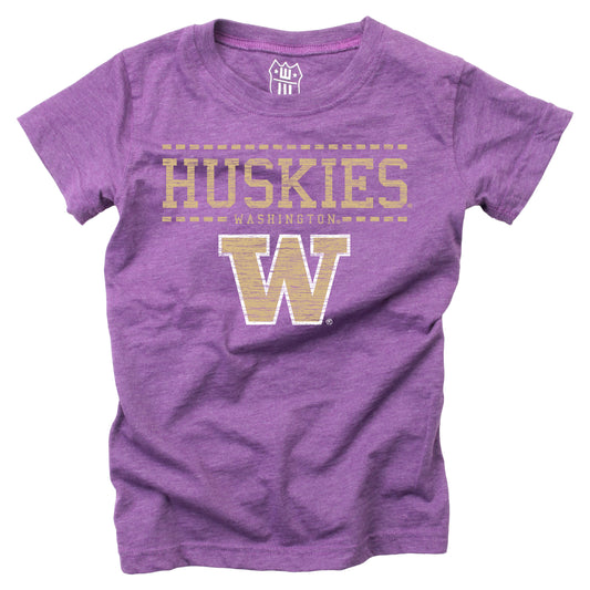 Washington Huskies NCAA Girls S/S Blended Tee    Grape