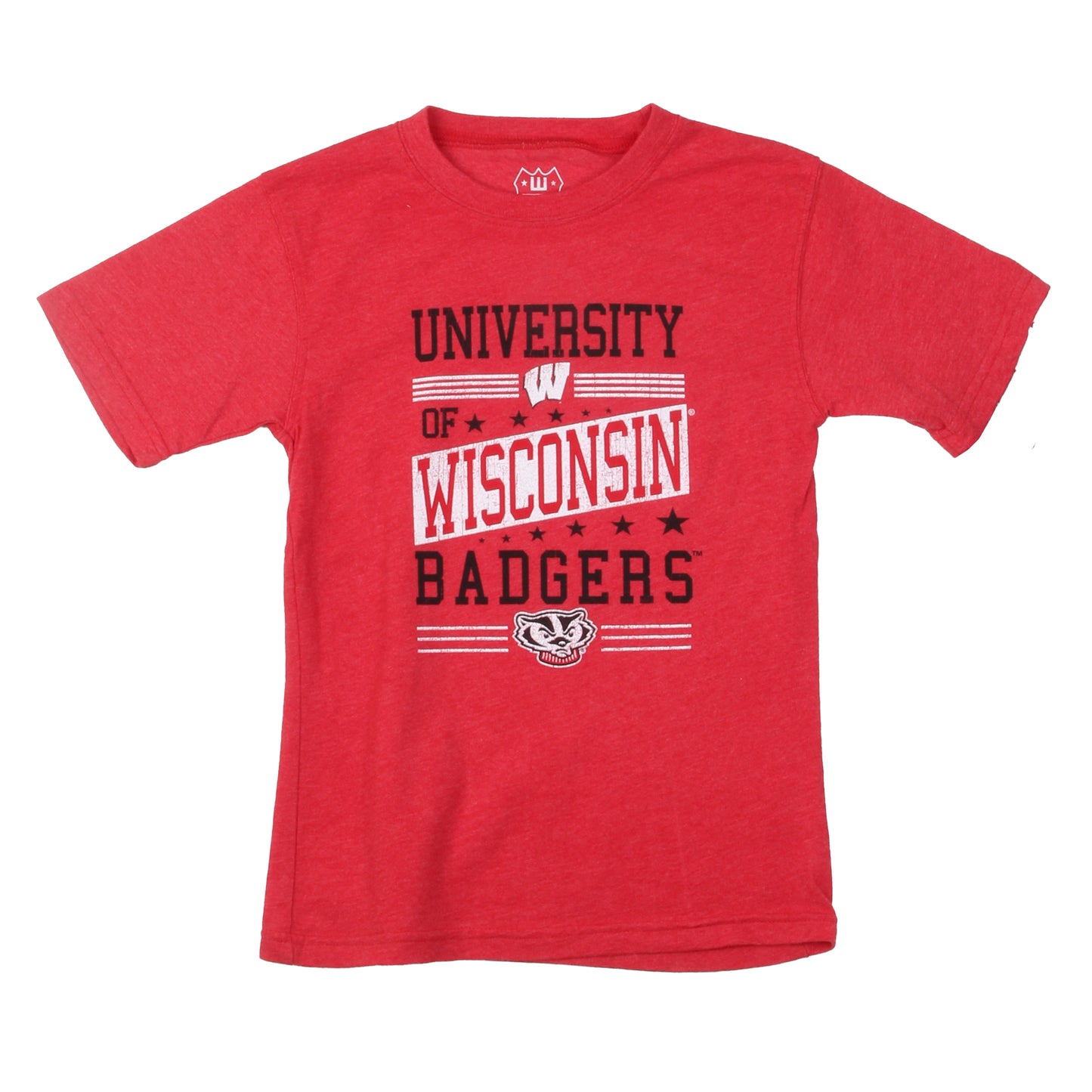 Wisconsin Badgers Youth Boys Name Stars SS Blend Tee