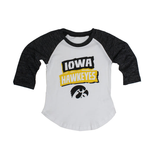 Iowa Hawkeyes Youth  3/4 Sleeve Raglan