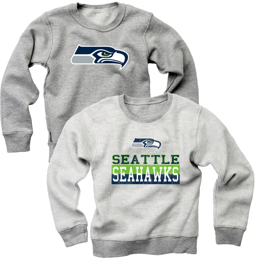 Seattle Seahawks NFL Youth Boys Reversible Fleece Top-Gray
