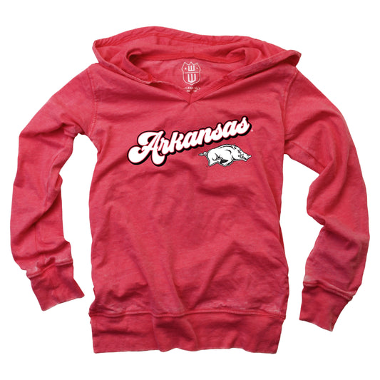 Arkansas Razorbacks NCAA Girls VNeck Hoodie Tee