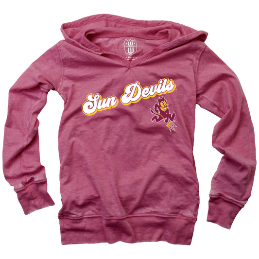 Arizona State Sun Devils NCAA Girls VNeck Hoodie Tee