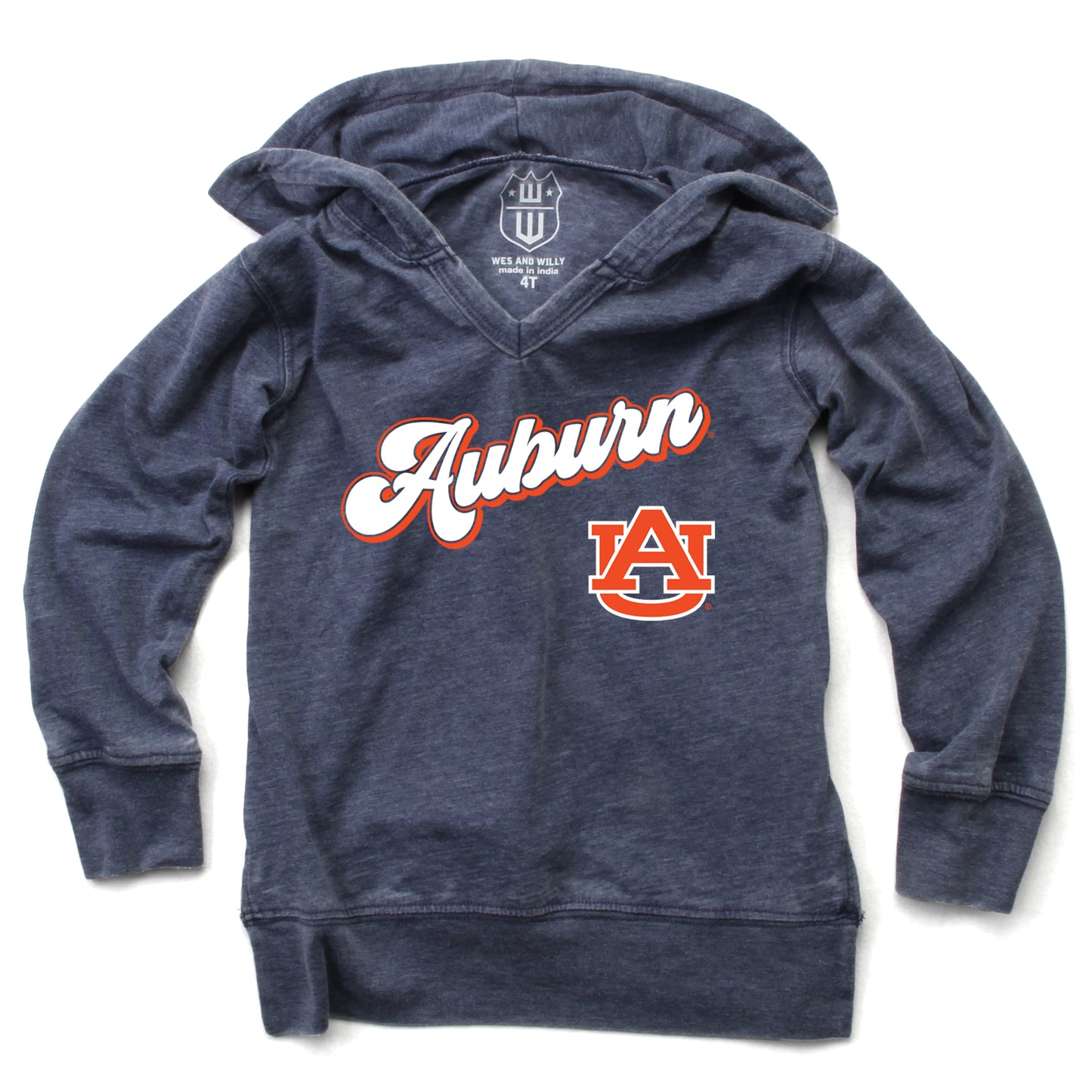 Auburn Tigers NCAA Girls VNeck Hoodie Tee