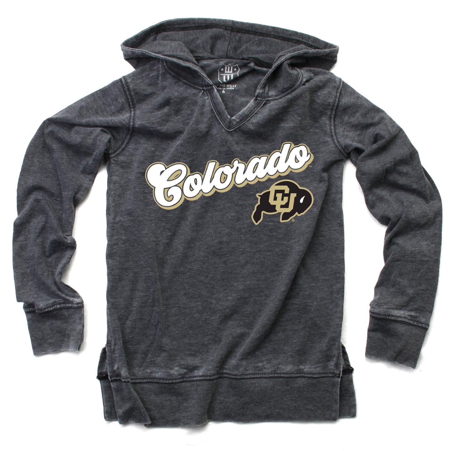 Colorado Buffaloes NCAA Girls VNeck Hoodie Tee