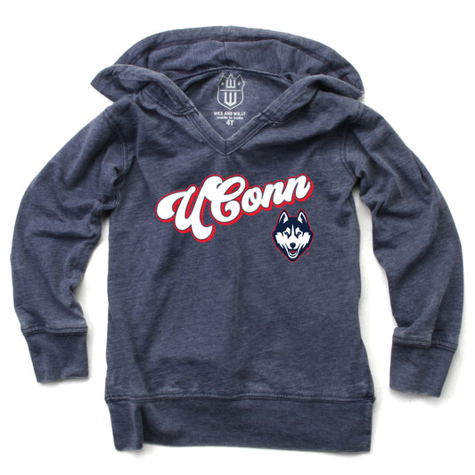 UConn Huskies NCAA Girls VNeck Hoodie Tee